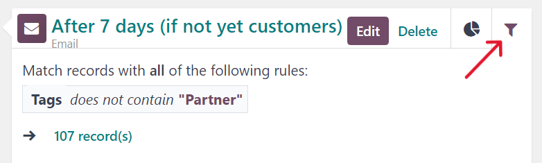 automation activity filter