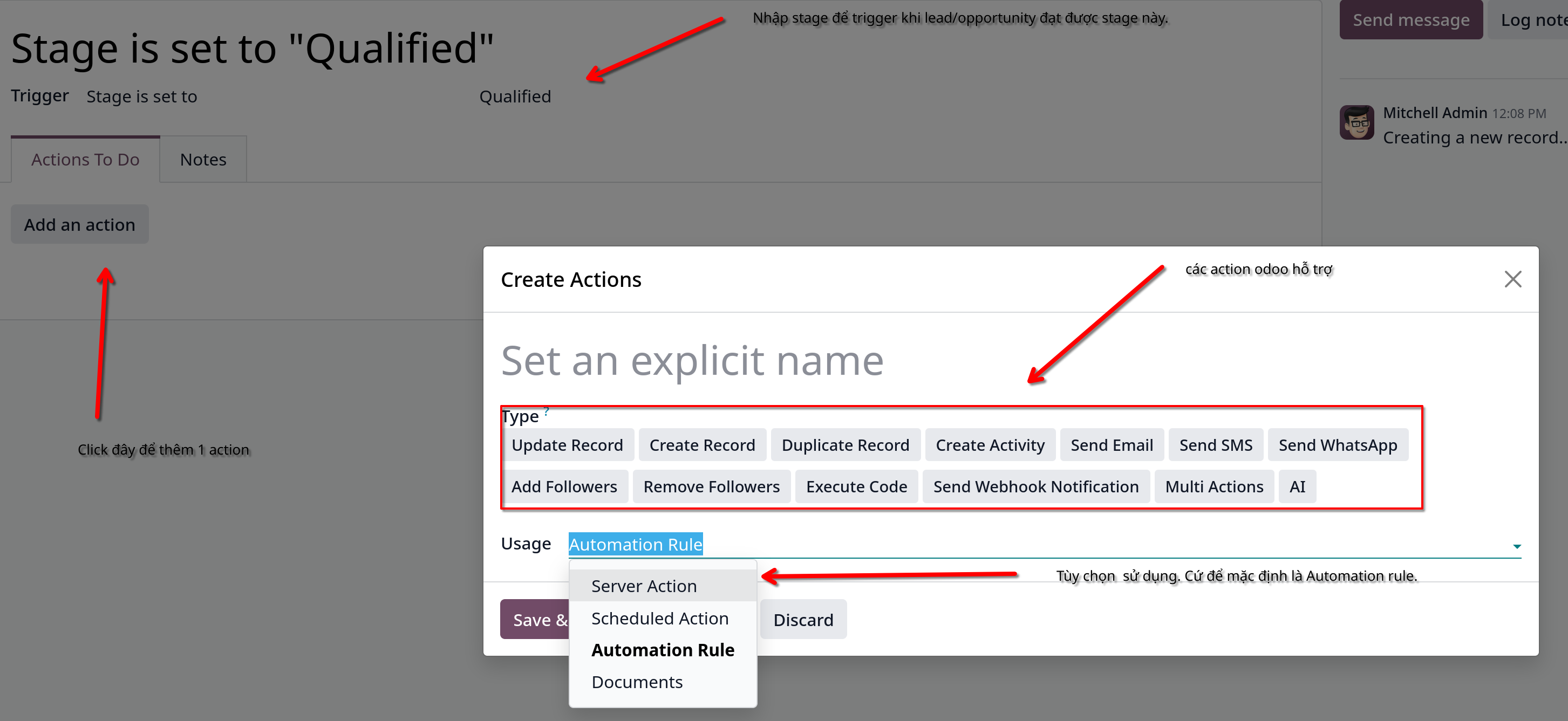 create automated action