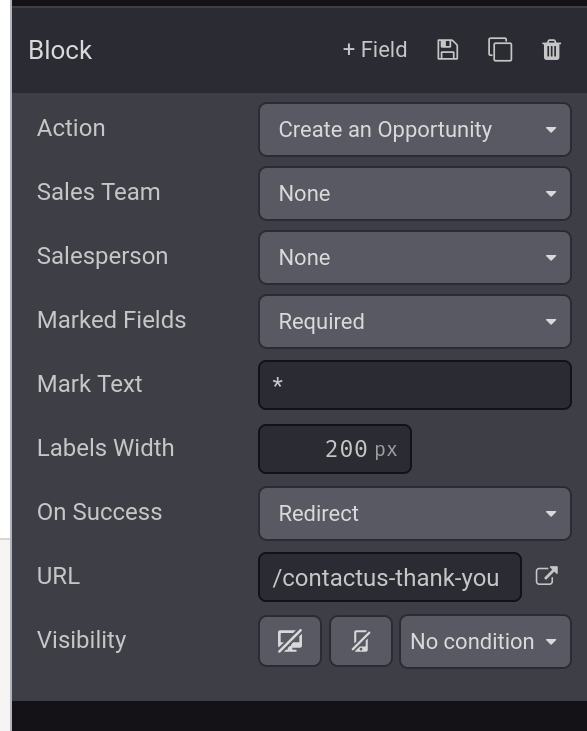 edit contact form
