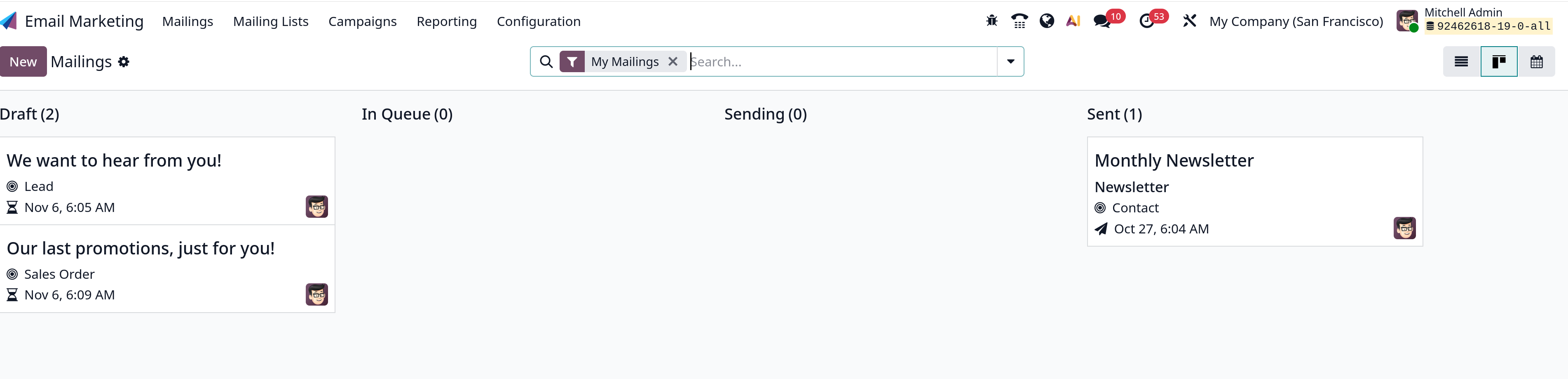email marketing dashboard