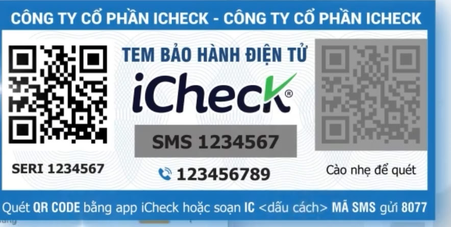 tem bảo hành icheck