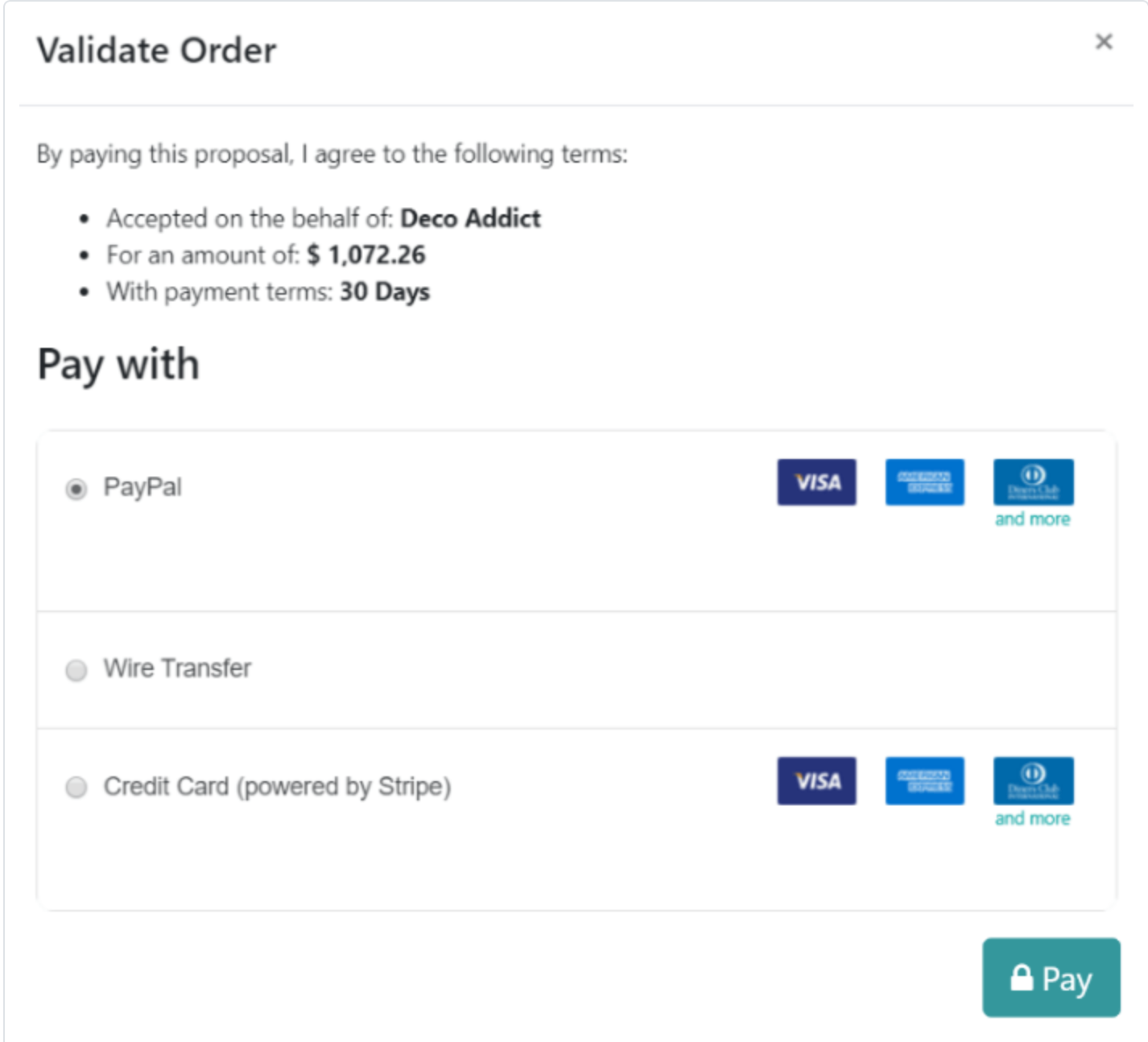 pay with