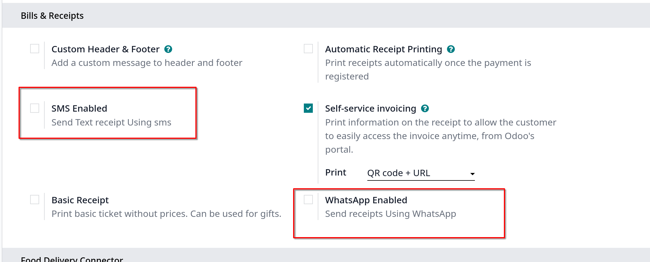 pos marketing settings