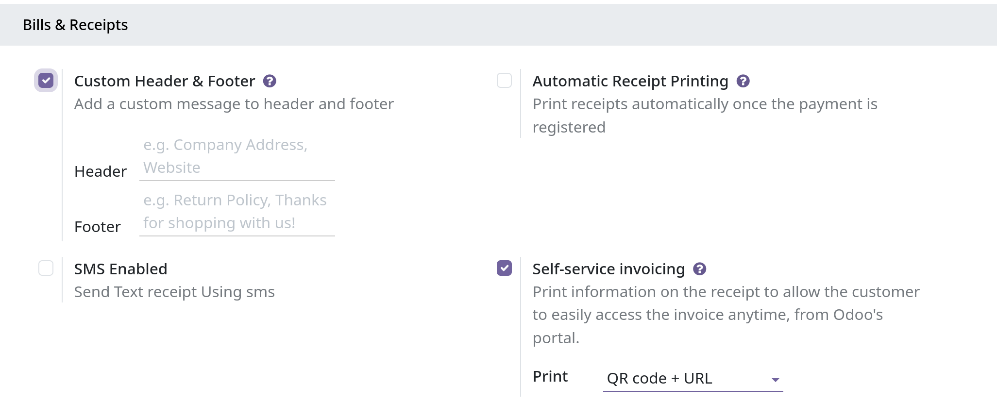 pos receipts configuration community