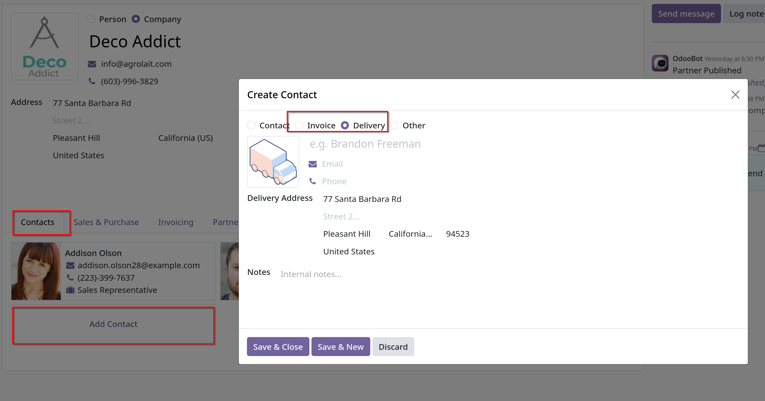 quotation contact form create