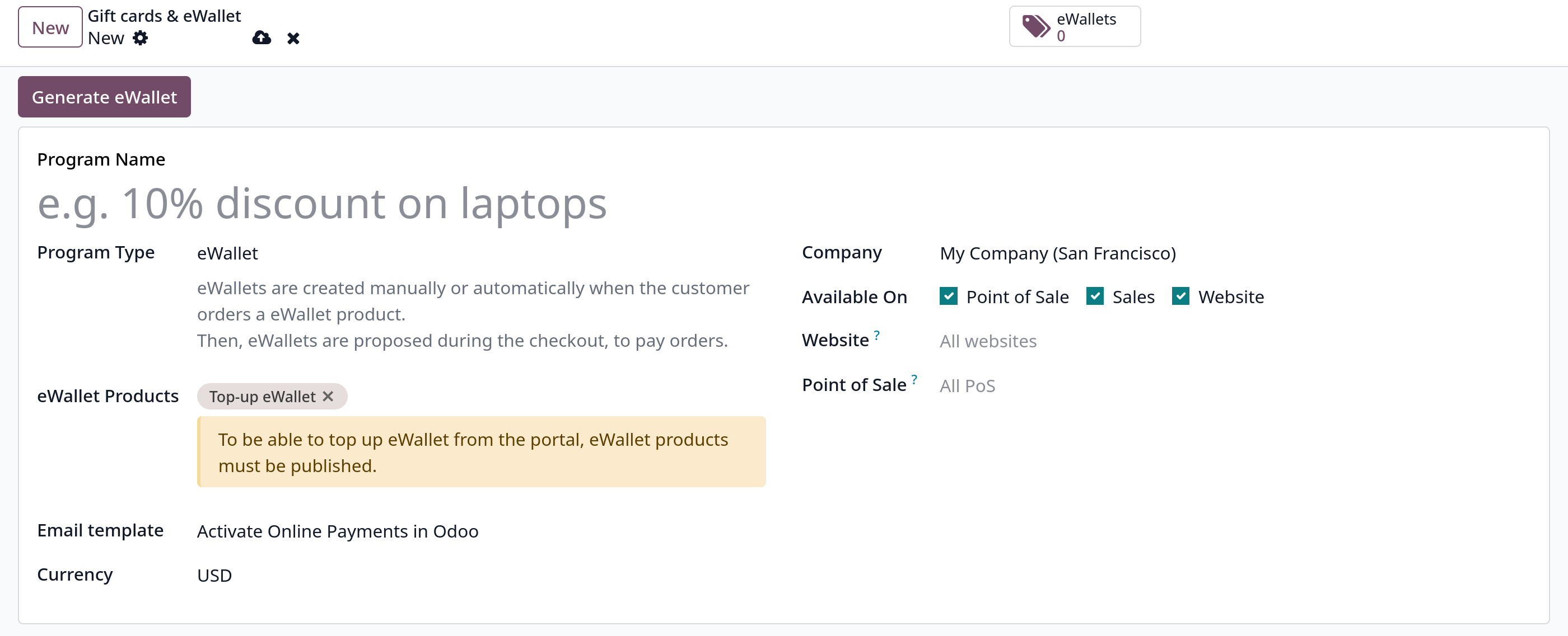 sales ewallet topup