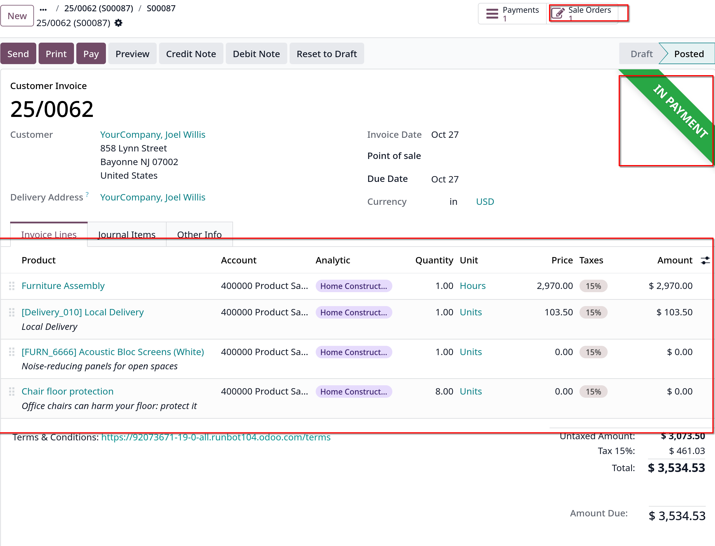 sales order return invoicing