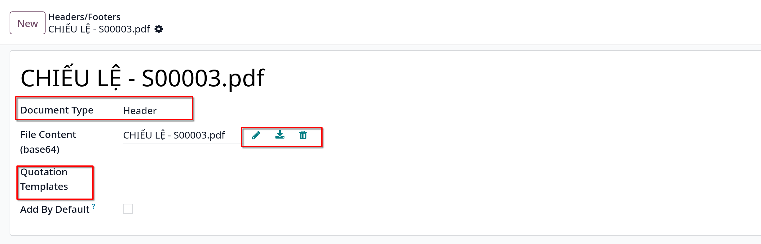 sales pdf header/footer